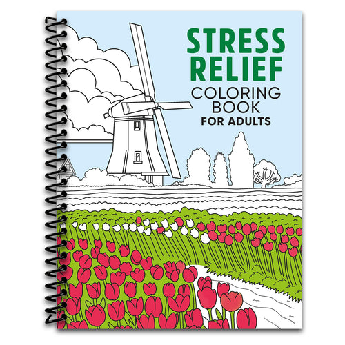 Stress Relief Coloring Book for Adults   (Spiral bound)