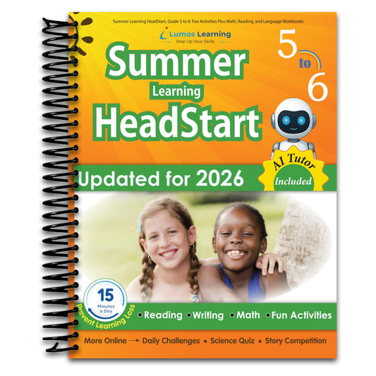 Summer Learning HeadStart, Grade 5 to 6: Fun Activities Plus Math, Reading, and Language Workbooks: Bridge to Success with Common Core Aligned ... (Summer Learning HeadStart by Lumos Learning)