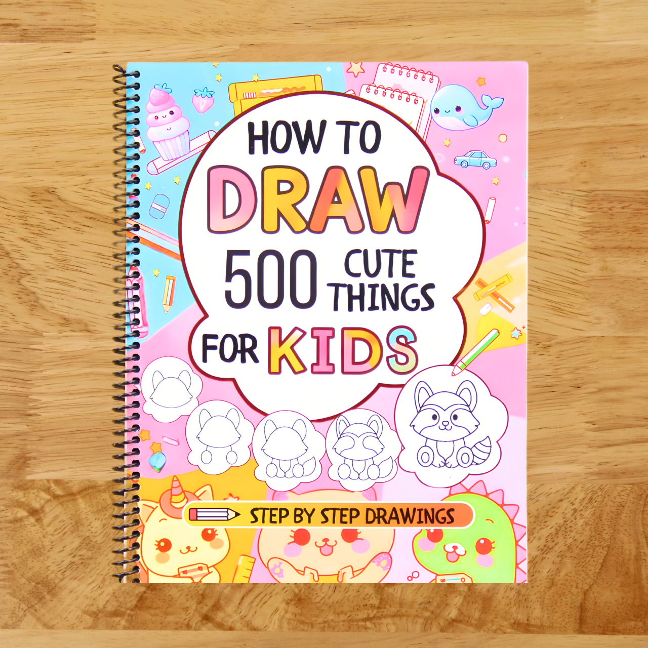 How To Draw For Kids: 500 Cute Things: Easy Step-By-Step Drawings of Anything from Animals, Food and Cars to Gifts, Kawaii, Holidays, Sports, Toys and more Amazing Stuff