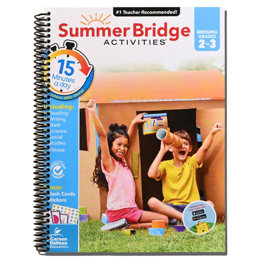 Summer Bridge Activities 2nd to 3rd Grade Workbooks, Activity Book with Math, Reading Comprehension, Science, Fitness, Social Studies, Writing Practice, and Flash Cards (Volume 4)   (Spiral bound)