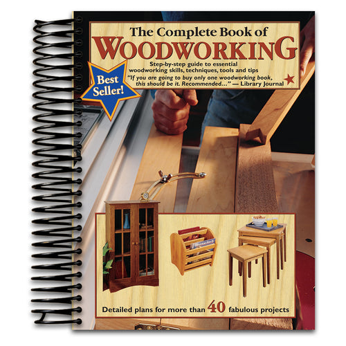 The Complete Book of Woodworking: Step-by-Step Guide to Essential Woodworking Skills, Techniques, Tools and Tips (Landauer) 40+ Easy-to-Follow Projects and Plans, 1,200+ Photos, and Carpentry Basics (Spiral bound) Happy Coil spiral bound book