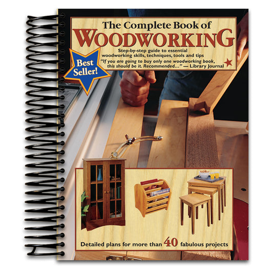 The Complete Book of Woodworking: Step-by-Step Guide to Essential Woodworking Skills, Techniques, Tools and Tips (Landauer) 40+ Easy-to-Follow Projects and Plans, 1,200+ Photos, and Carpentry Basics (Spiral bound) Happy Coil spiral bound book