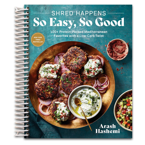 Shred Happens: So Easy, So Good: 100+ Protein-Packed Mediterranean Favorites with a Low-Carb Twist; A Cookbook (Spiral bound) Happy Coil spiral bound book