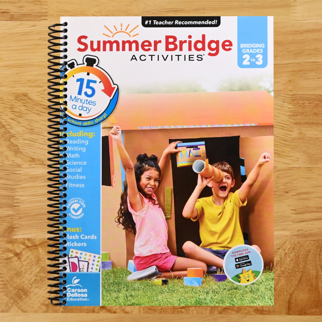 Summer Bridge Activities 2nd to 3rd Grade Workbooks, Activity Book with Math, Reading Comprehension, Science, Fitness, Social Studies, Writing Practice, and Flash Cards (Volume 4) (Spiral bound) Happy Coil spiral bound book