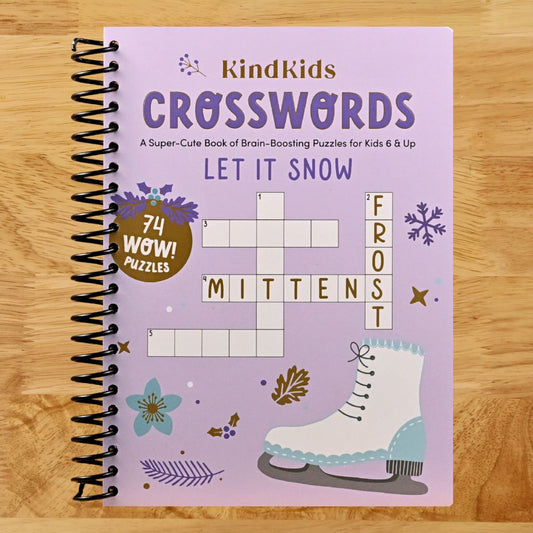 KindKids Crosswords Let It Snow: A Super-Cute Book of Brain-Boosting Puzzles for Kids 6 & Up (Spiral bound) Happy Coil spiral bound book