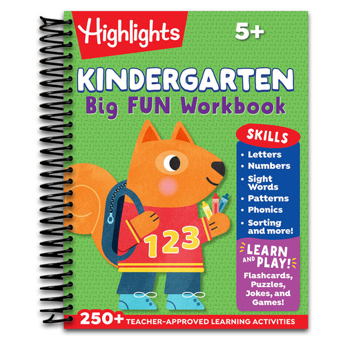 Kindergarten Big Fun Workbook: Kids Workbook with Tracing Worksheets, Alphabet Practice, Math Activities and Puzzles for Kindergarten Prep and Learning  (Spiral bound)