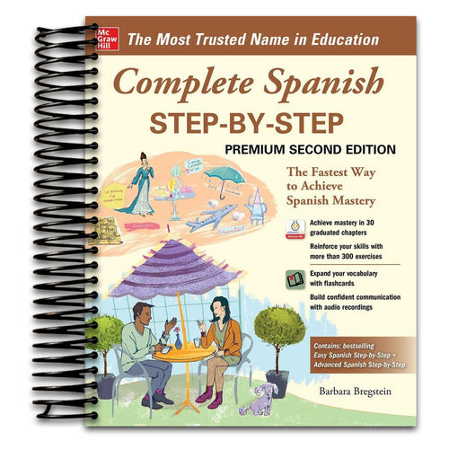 Complete Spanish Step-by-Step, Premium Second Edition (Spiral bound) Happy Coil spiral bound book