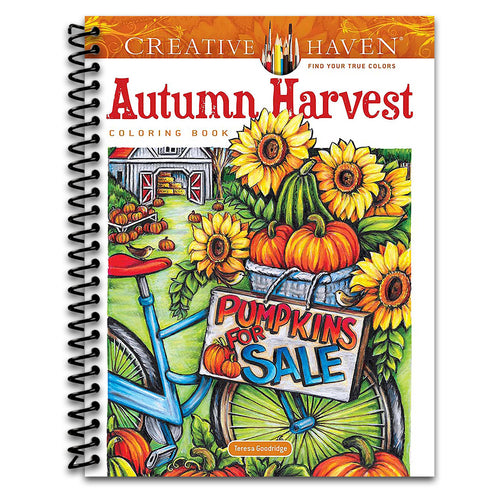 Creative Haven Autumn Harvest Coloring Book (Adult Coloring Books: Seasons)   (Spiral bound)
