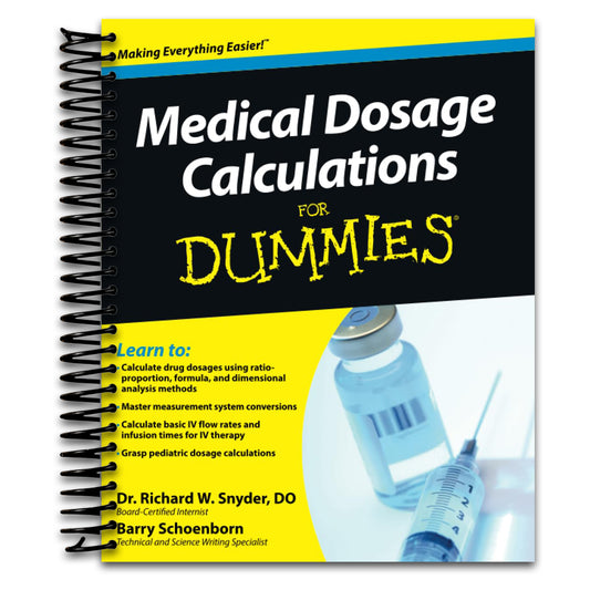 Medical Dosage Calculations For Dummies (Spiral bound) Happy Coil spiral bound book