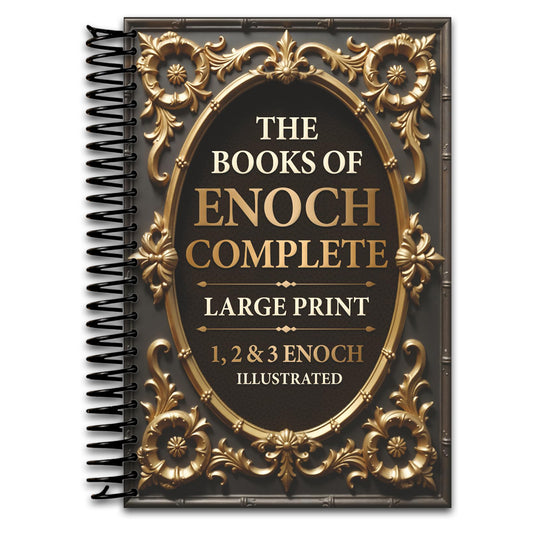 The Books of Enoch Complete LARGE PRINT (Illustrated): 1, 2 & 3 Enoch With Authentic Illustrations, Insightful Introductions and Commentary   (Spiral bound)