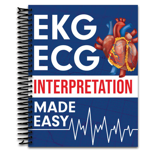 EKG | ECG Interpretation Made Easy: An Illustrated Study Guide For Students To Easily Learn How To Read & Interpret ECG Strips   (Spiral bound)