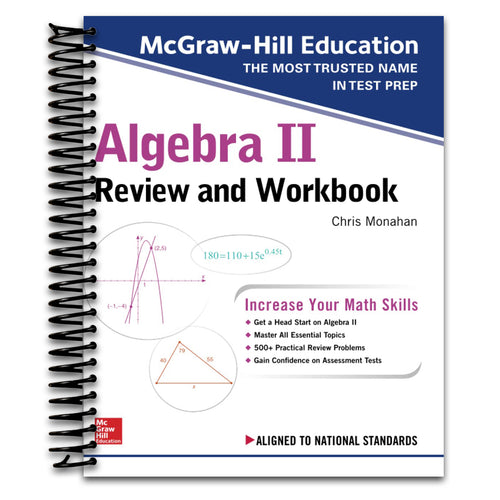 McGraw-Hill Education Algebra II Review and Workbook (Spiral bound) Happy Coil spiral bound book