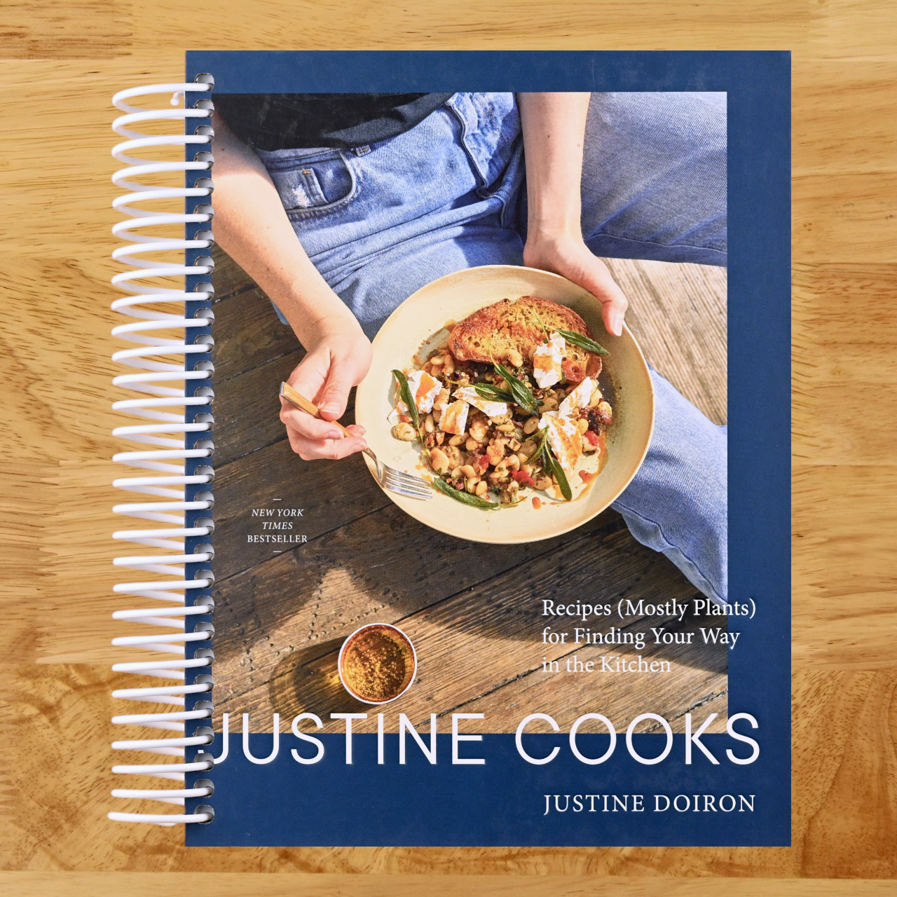Justine Cooks: A Cookbook: Recipes (Mostly Plants) for Finding Your Way in the Kitchen (Spiral bound) Happy Coil spiral bound book