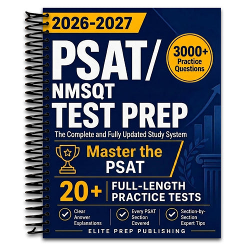 PSAT/NMSQT Test Prep: The Complete and Fully Updated Study System to Master the PSAT – Full-Length Practice Tests, Step-by-Step Explanations, and Exam-Day Tips (Spiral bound) Happy Coil spiral bound book