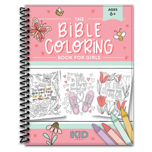 The Bible Coloring Book for Girls: Color 40 Cute Designs of Inspirational Verses & Christian Artwork