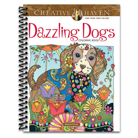 Creative Haven Dazzling Dogs Coloring Book: Relaxing Illustrations for Adult Colorists (Adult Coloring Books: Pets) (Spiral bound) Happy Coil spiral bound book