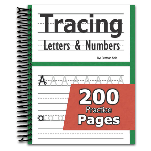 Tracing Letters and Numbers : 200 Practice Pages: Workbook for Preschool, Kindergarten, and Kids Ages 3-5   (Spiral bound)