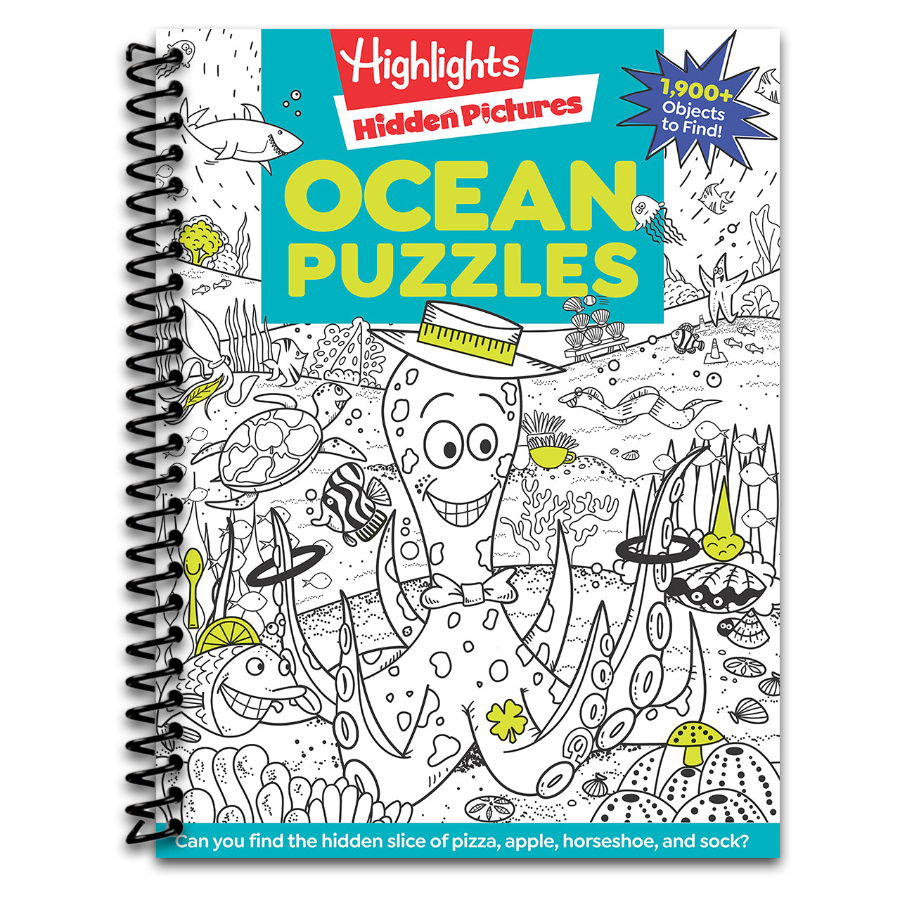 Ocean Puzzles: Over 100 Ocean-Themed Search and Find Puzzles for Kids 6 and Over, Featuring Sea Creatures, Marine Animals, Underwater Scenes and Over 1,900 Hidden Objects (Highlights Hidden Pictures)   (Spiral bound)