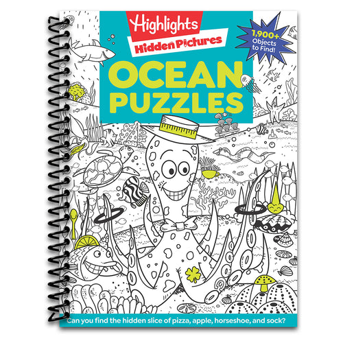 Ocean Puzzles: Over 100 Ocean-Themed Search and Find Puzzles for Kids 6 and Over, Featuring Sea Creatures, Marine Animals, Underwater Scenes and Over 1,900 Hidden Objects (Highlights Hidden Pictures)   (Spiral bound)