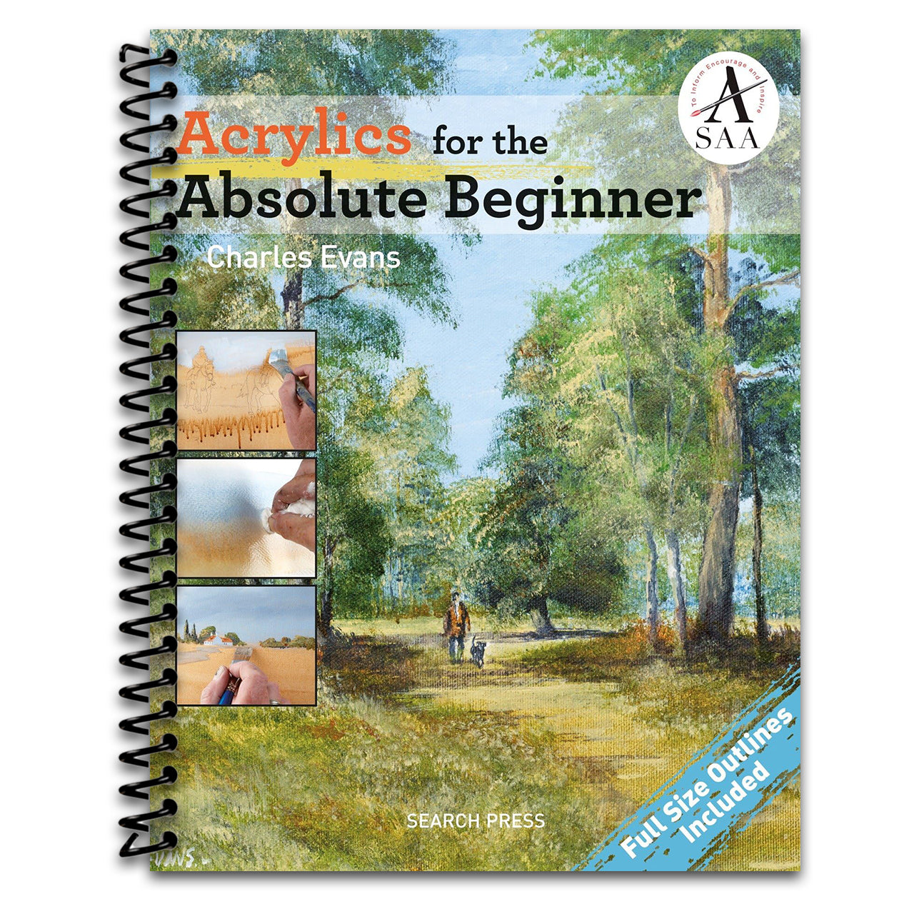 Acrylics for the Absolute Beginner (Spiral bound) Happy Coil spiral bound book