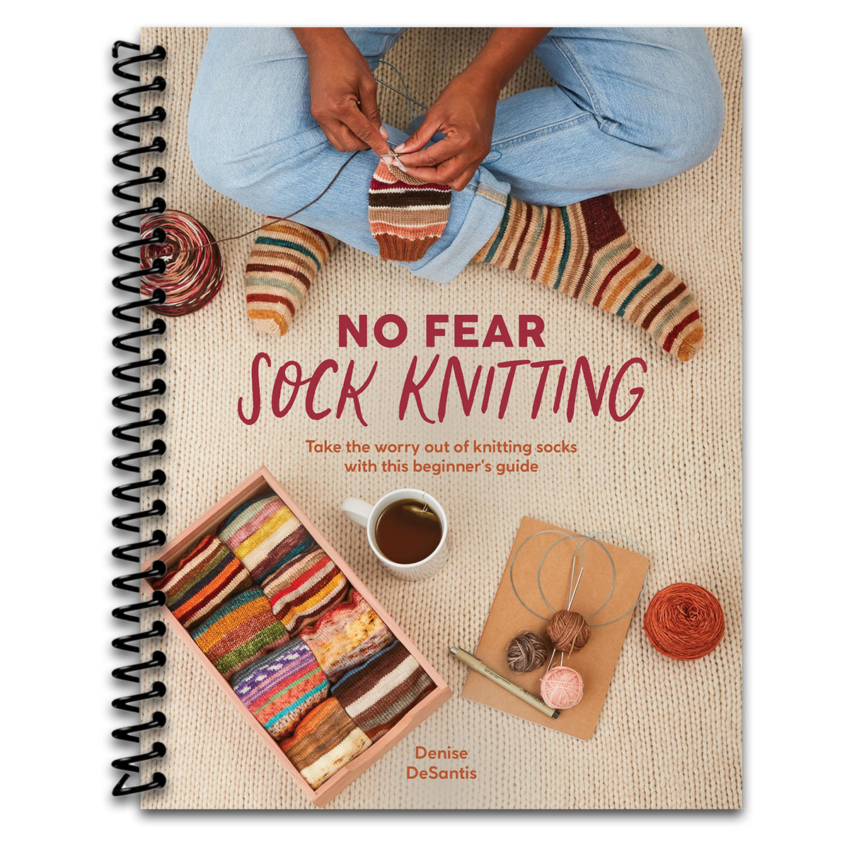 No Fear Sock Knitting: Take the worry out of sock knitting with this beginner's guide   (Spiral bound)