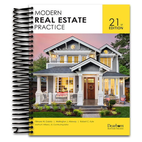Dearborn Modern Real Estate Practice, 21st Edition, Comprehensive Guide on Real Estate Principles, Practice, Law, and Regulations with 21 Practice ... Bank (Dearborn Real Estate Education) (Spiral bound) Happy Coil spiral bound book