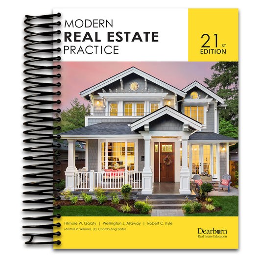 Dearborn Modern Real Estate Practice, 21st Edition, Comprehensive Guide on Real Estate Principles, Practice, Law, and Regulations with 21 Practice ... Bank (Dearborn Real Estate Education) (Spiral bound) Happy Coil spiral bound book