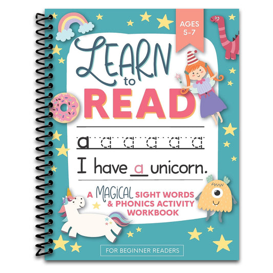 Learn to Read: A Magical Sight Words and Phonics Activity Workbook for Beginning Readers Ages 5-7: Reading Made Easy | Preschool, Kindergarten and 1st Grade   (Spiral bound)