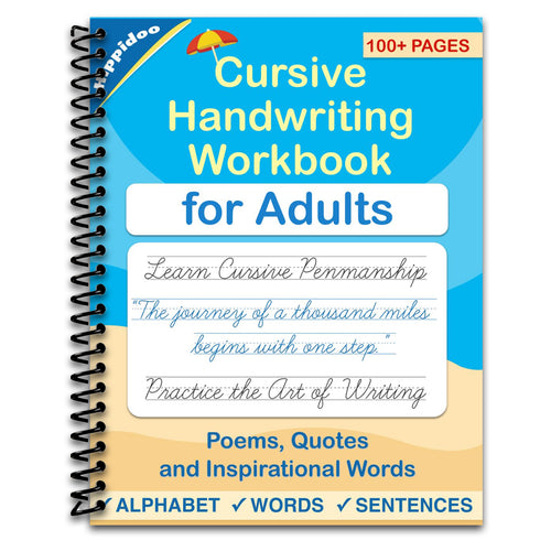 Cursive handwriting workbook for Adults: Learn to write in Cursive, Improve your writing skills & practice penmanship for adults (Master Print and Cursive Writing Penmanship for Adults) (Spiral bound) Happy Coil spiral bound book