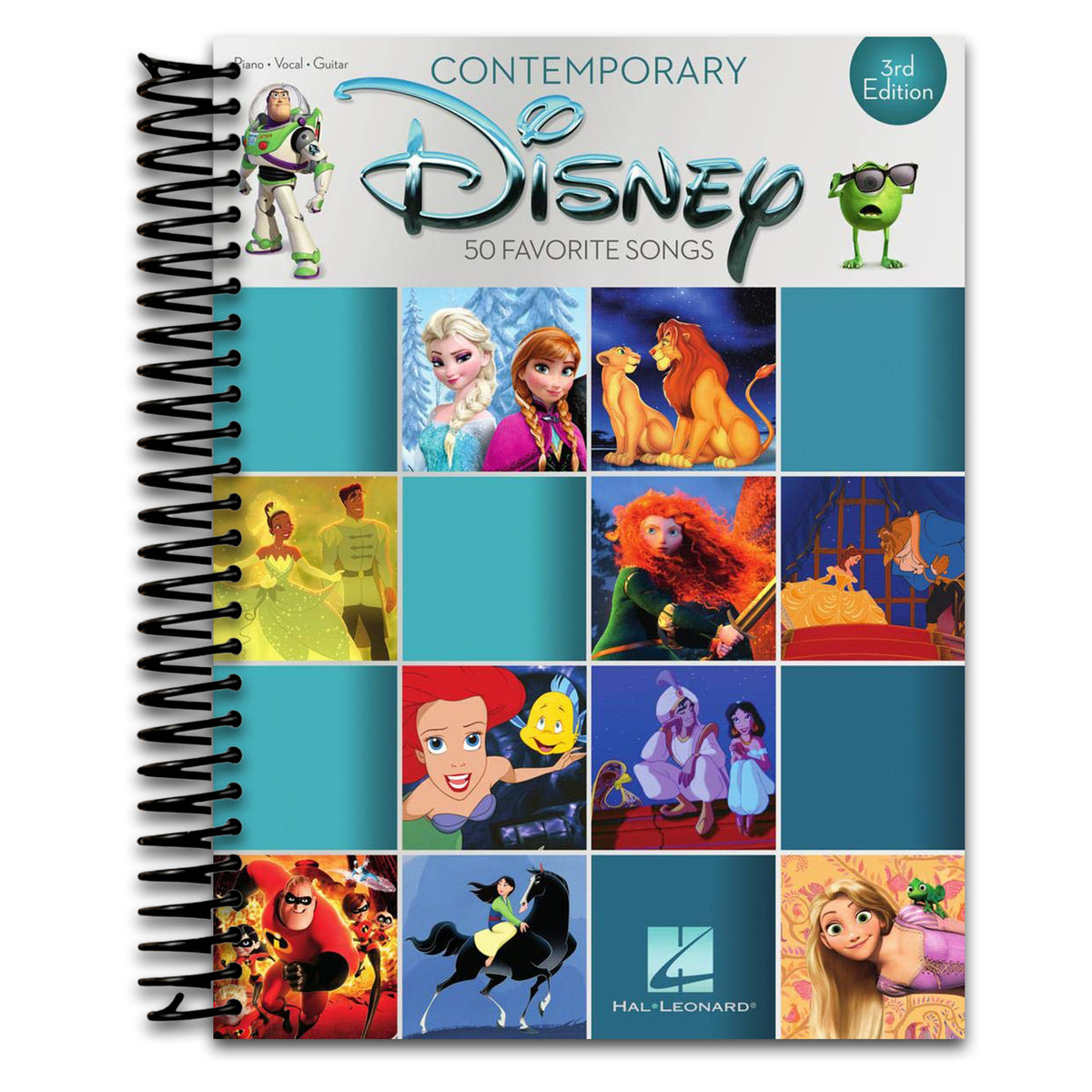 Contemporary Disney - 50 Favorite Songs, 3rd Edition | Piano/Vocal/Guitar Sheet Music Songbook for Disney Fans and Students | 3rd Edition Music Book Collection for Performers Teachers and Gift Giving   (Spiral bound)