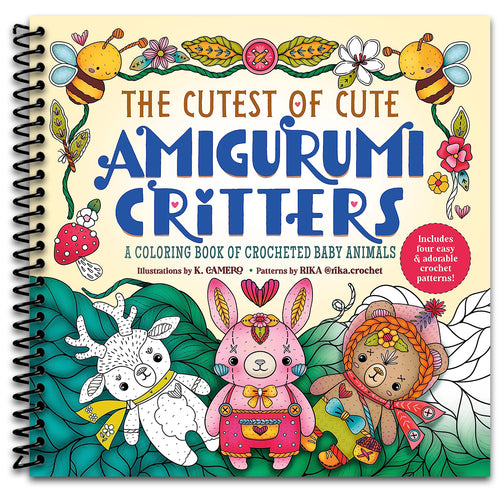 The Cutest of Cute Amigurumi Critters: A Coloring Book of Crocheted Baby Animals   (Spiral bound)