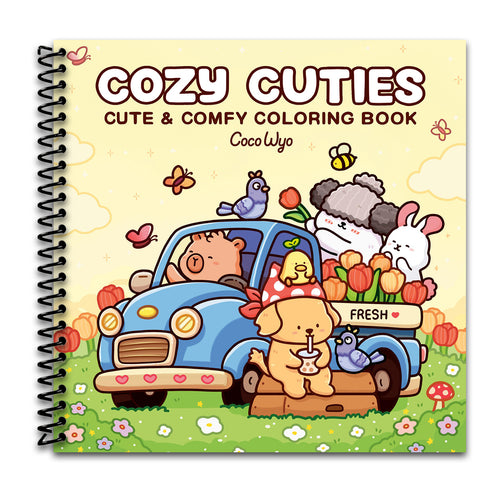Cozy Cuties: Coloring Book for Adults and Kids (Cozy Spaces Coloring) (Spiral bound) Happy Coil spiral bound book