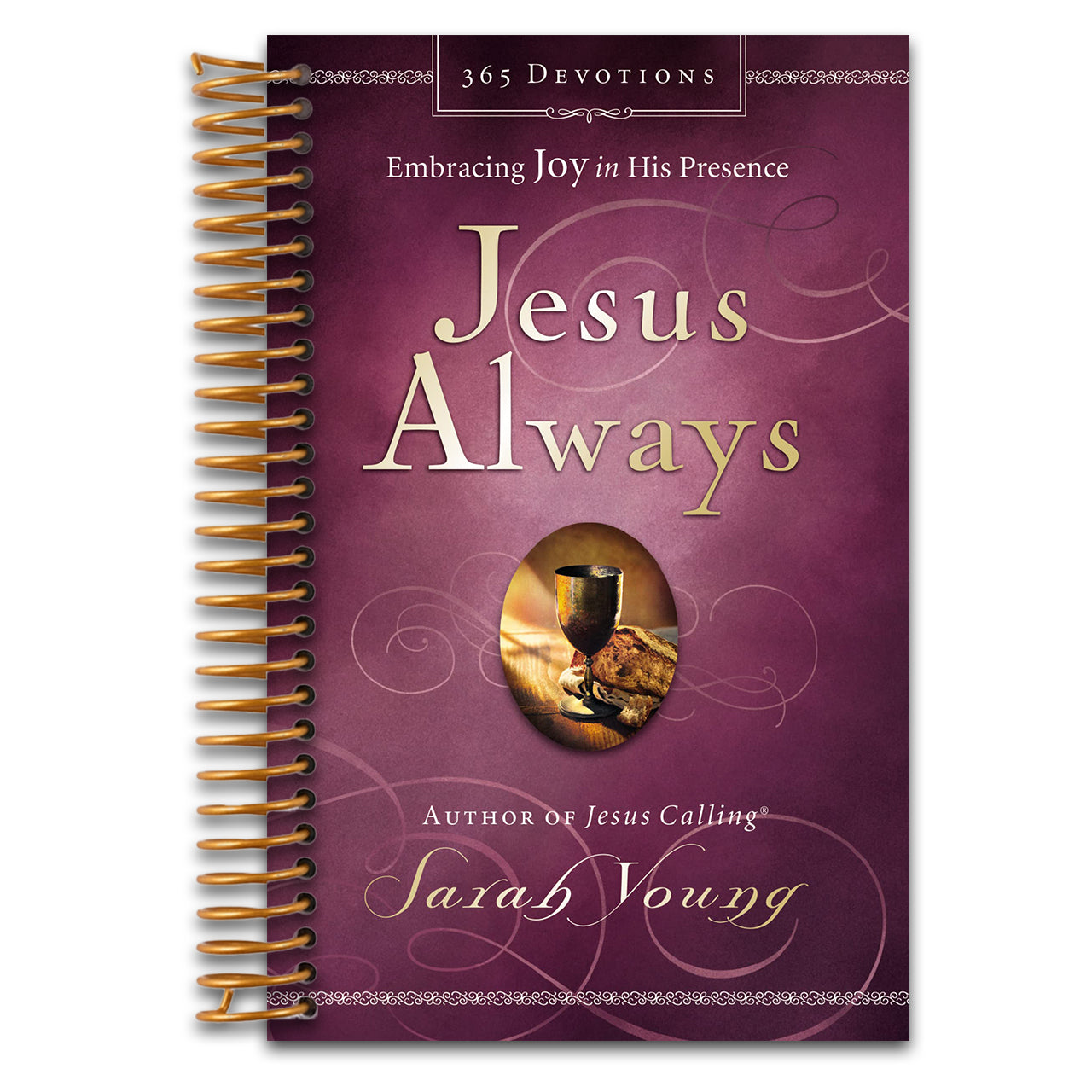 Jesus Always, Padded Hardcover, with Scripture References: Embracing Joy in His Presence (A 365-Day Devotional) (Spiral bound) Happy Coil spiral bound book