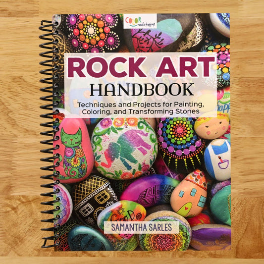 Rock Art Handbook: Techniques and Projects for Painting, Coloring, and Transforming Stones (Fox Chapel Publishing) Over 30 Step-by-Step Tutorials using Paints, Chalk, Art Pens, Glitter Glue & More (Spiral bound) Happy Coil spiral bound book