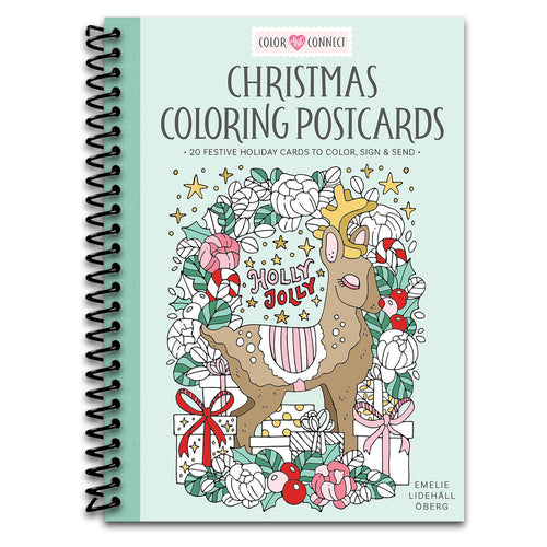 Christmas Coloring Postcards: 20 Festive Holiday Cards to Color, Sign, and Send (Color and Connect, 2) (Spiral bound) Happy Coil spiral bound book