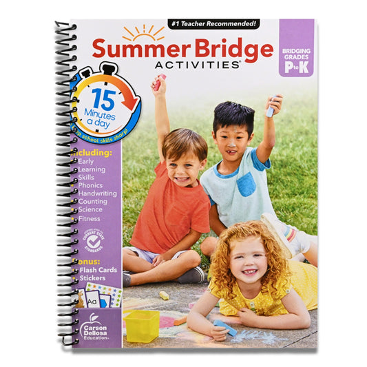 Summer Bridge Activities Preschool to Kindergarten Workbooks, PreK & K Toddler Activity Book With Phonics, Math, Science, Handwriting Practice, Early Learning Skills, and Flash Cards