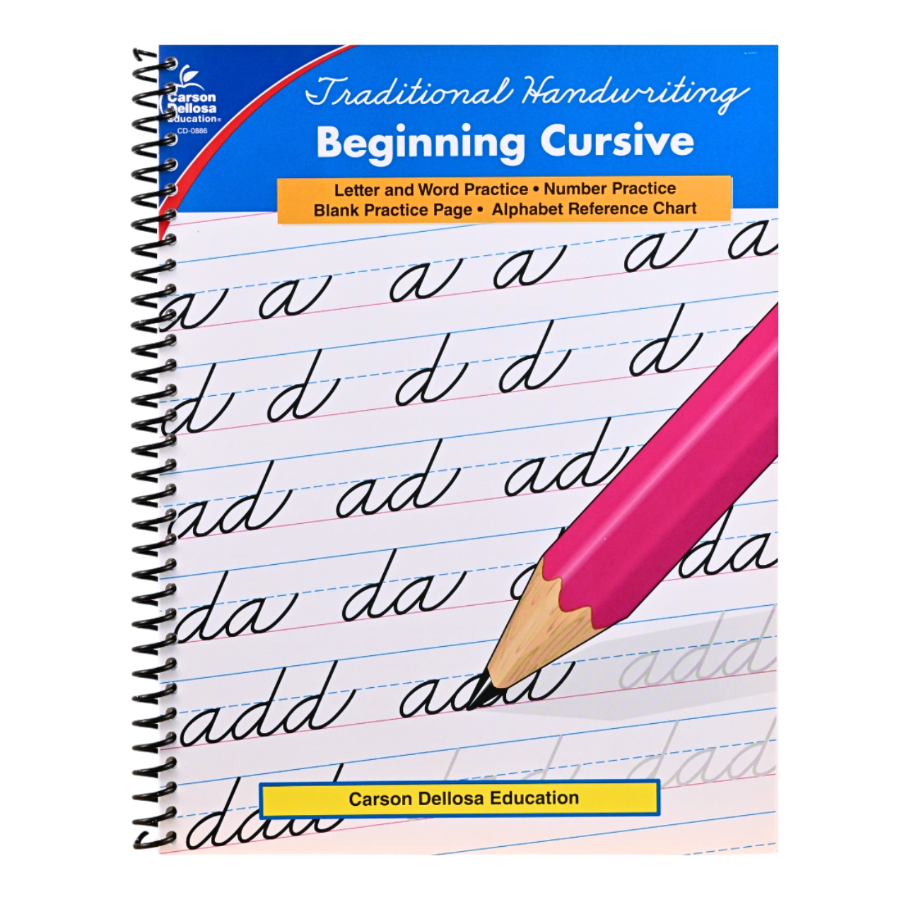 Carson Dellosa Beginning Cursive Handwriting Workbook, Traditional Writing Book With Number and Letter Tracing and Sight Words Practice, Classroom or Homeschool Curriculum