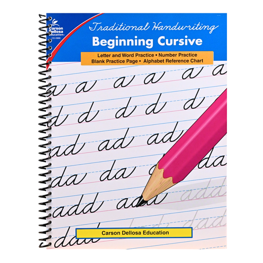 Carson Dellosa Beginning Cursive Handwriting Workbook, Traditional Writing Book With Number and Letter Tracing and Sight Words Practice, Classroom or Homeschool Curriculum