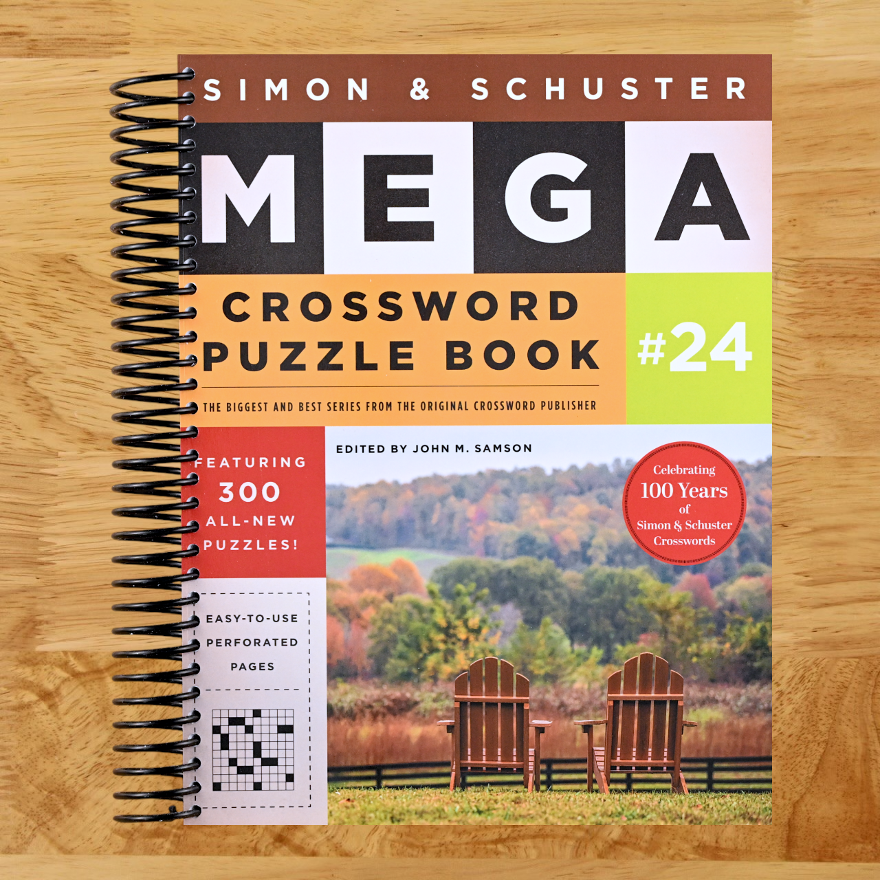 Simon & Schuster Mega Crossword Puzzle Book #24 (Spiral bound) Happy Coil spiral bound book