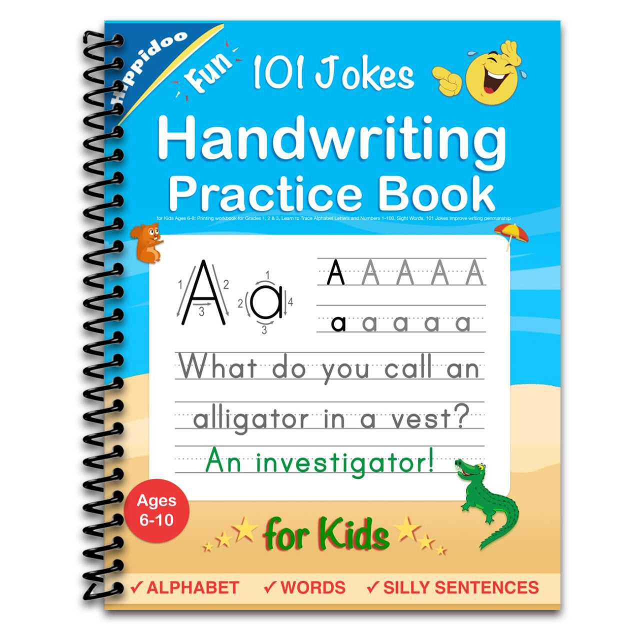 Handwriting Practice Book for Kids Ages 6-10 : Printing workbook for Grades 1, 2 & 3, Learn to Trace Alphabet Letters and Numbers 1-100, Sight Words, ... and Math Drills for Grades 1, 2, 3 & 4) (Spiral bound) Happy Coil spiral bound book