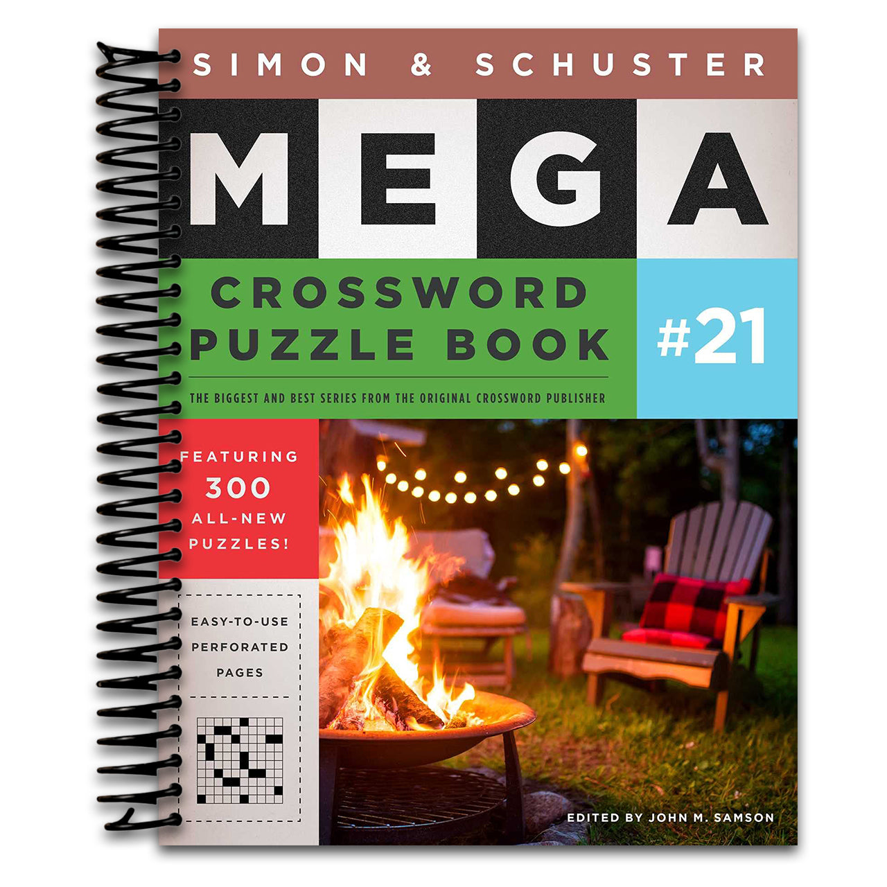 Simon & Schuster Mega Crossword Puzzle Book #21 (Spiral bound) Happy Coil spiral bound book