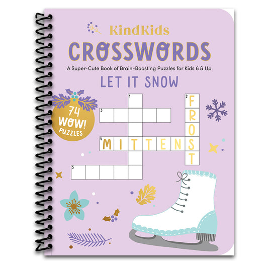 KindKids Crosswords Let It Snow: A Super-Cute Book of Brain-Boosting Puzzles for Kids 6 & Up   (Spiral bound)