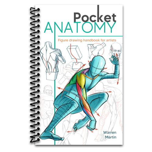 Pocket Anatomy: Figure Drawing Handbook in Color for Artists, Learning How to Draw Human Body by Simplifying the Complex Structures of the Body and Understanding the Human Form (Spiral bound) Happy Coil spiral bound book