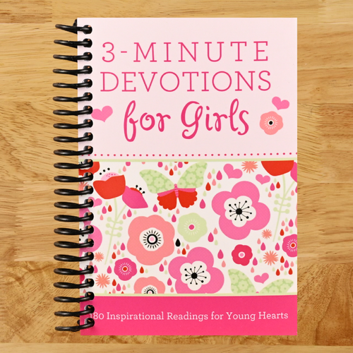 3-Minute Devotions for Girls: 180 Inspirational Readings for Young Hearts  (Spiral bound)