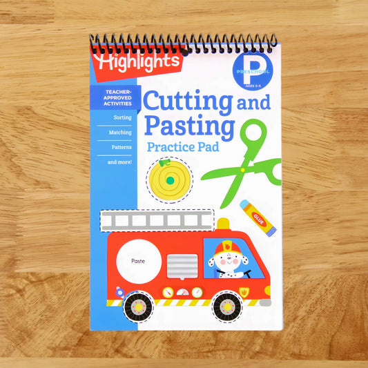 Preschool Cutting and Pasting: Scissor Skills Activity Book for Preschoolers to Practice Cutting Paper, Sort, Match, Find Patterns and More (Highlights Learn on the Go Practice Pads)