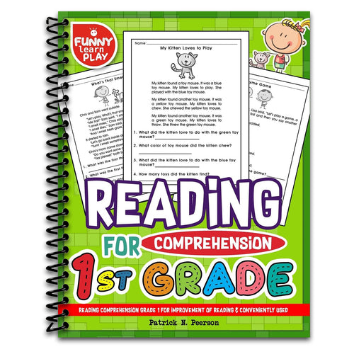 Reading Comprehension Grade 1 for Improvement of Reading & Conveniently Used: 1st Grade Reading Comprehension Workbooks for 1st Graders to Combine Fun ... (Reading Comprehension Grade 1, 2, 3 Series)   (Spiral bound)