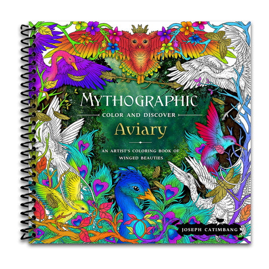 Mythographic Color and Discover: Aviary: An Artist's Coloring Book of Winged Beauties (Spiral bound) Happy Coil spiral bound book