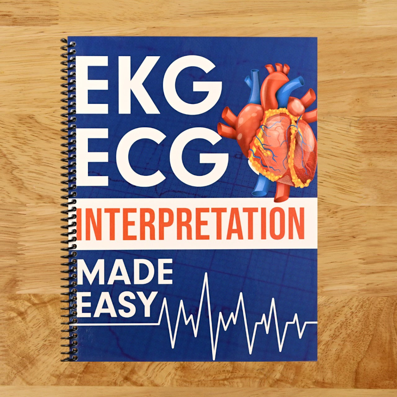 EKG | ECG Interpretation Made Easy: An Illustrated Study Guide For Students To Easily Learn How To Read & Interpret ECG Strips (Spiral bound) Happy Coil spiral bound book