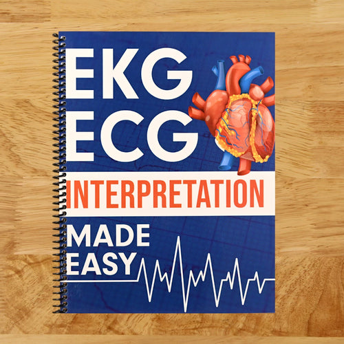 EKG | ECG Interpretation Made Easy: An Illustrated Study Guide For Students To Easily Learn How To Read & Interpret ECG Strips (Spiral bound) Happy Coil spiral bound book