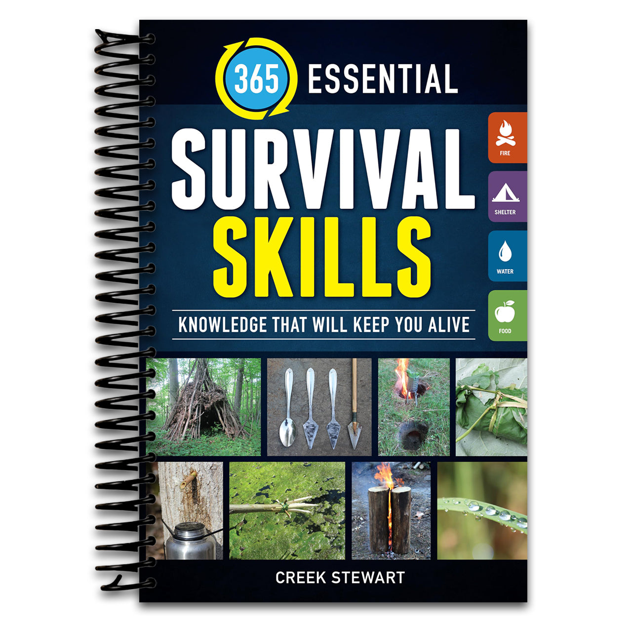 365 Essential Survival Skills: Knowledge That Will Keep You Alive (Spiral bound) Happy Coil spiral bound book